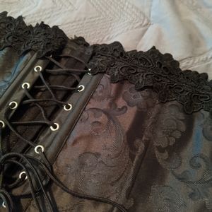 Black lace up corset
